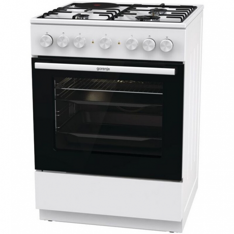Gorenje GK6B43WD Κουζίνα 71lt με Εστίες Φυσικού Αερίου & Ρεύματος Π60εκ. Λευκή 034076101